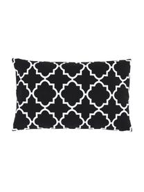 Housse de coussin rectangulaire graphique Lana, Noir, blanc