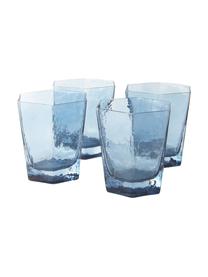 Bicchiere acqua blu Amory 4 pz, Vetro, Blu, trasparente, Ø 10 x Alt. 11 cm, 380 ml