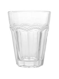 Vasos con relieve Floyd, 6 uds., Vidrio, Transparente, Ø 9 x Al 11 cm, 280 ml