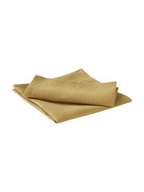 Servilletas de lino Heddie, 2 uds., 100% lino, Amarillo, An 45 x L 45 cm