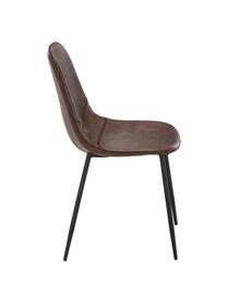 Chaise cuir synthétique rembourré Linus, 2 pièces, Brun