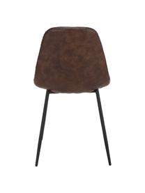 Imitatieleren gestoffeerde stoelen Linus, 2 stuks, Bekleding: kunstleer (65% polyethyle, Poten: gepoedercoat metaal, Bruin, B 41  x D 53 cm