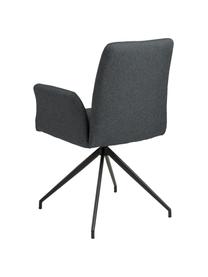 Sedia girevole imbottita Naya, Rivestimento: poliestere Con 25.000 cic, Struttura: metallo verniciato a polv, Tessuto grigio scuro, Larg. 59 x Prof. 59 cm
