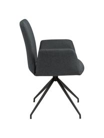 Sedia girevole imbottita Naya, Rivestimento: poliestere Con 25.000 cic, Struttura: metallo verniciato a polv, Tessuto grigio scuro, Larg. 59 x Prof. 59 cm