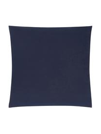 Taies d'oreiller en percale de coton bleu foncé Elsie, 2 pièces, 65 x 65 cm, Bleu foncé, larg. 65 x long. 65 cm