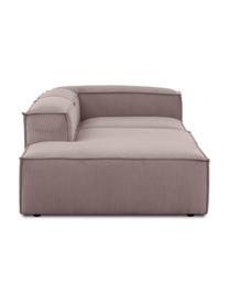 Chaise longue componibile in velluto a coste Lennon, Rivestimento: velluto a coste (92% poli, Struttura: legno di pino massiccio, , Piedini: plastica, Velluto a coste taupe, Larg. 269 x Prof. 119 cm, schienale a sinistra