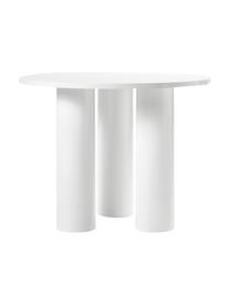 Mesa redonda de madera Colette, Tablero de fibras de densidad media (MDF) recubierto, Blanco, Ø 90 x Al 72 cm