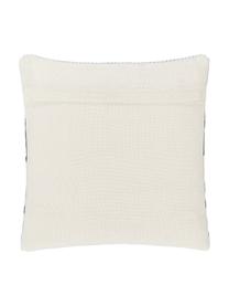 Housse de coussin 45x45 Lines, 100% polyester recyclé, certifié GRS (Global Recycled Standard), Bleu, blanc, larg. 45 x long. 45 cm