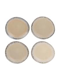 Platos postre artesanales 70's, 2 uds., Gres, Beige, gris, Ø 22 x Al 2 cm