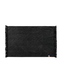 Tapis de bain noir/gris Marocco, Coton, Noir, gris, larg. 50 x long. 80 cm