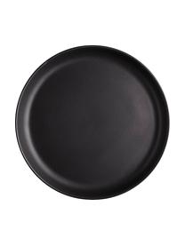 Platos postre de gres Nordic Kitchen, 4 uds., Gres, Negro mate, Ø 21 cm