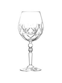 Copas de vino tinto de cristal con relieve Calicia, 6 uds., Cristal Luxion, Transparente, Ø 10 x Al 23 cm, 530 ml