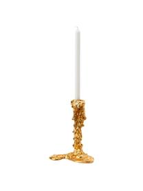 Metalen kandelaar Drip, Gecoat metaal, Goudkleurig, B 18 x H 25 cm
