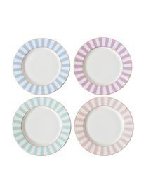 Súprava raňajkových tanierov s pásikovým vzorom v pastelových odtieňoch Stripy, 4 diely, Viac farieb