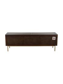 Credenza bassa in legno di mango massiccio Rasmus, Piedini: metallo verniciato a polv, Corpo: legno di mango verniciato Piedini: dorato opaco Manici: dorato opaco, Larg. 180 x Alt. 60 cm