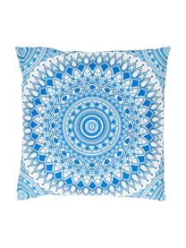 Cojín de exterior Casia, con relleno, Poliéster, Blanco, azul, An 45 x L 45 cm