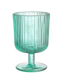 Bicchiere vino con rilievo scanalato Chelsea 6 pz, Vetro, Verde menta, Ø 8 x Alt. 12 cm, 250 ml