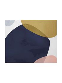 Housse de coussin à imprimé géométrique Graphic, Bleu, or, blanc