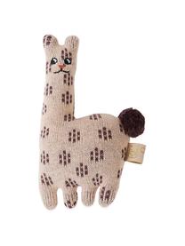 Hochet Lama, Coton, Rose, brun, larg. 10 x haut. 16 cm