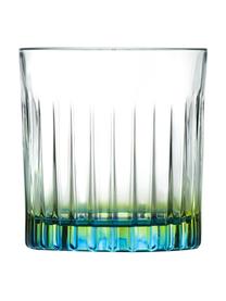 Glazen kristallen tumblers Gipsy met tweekleurig Luxion, 6 stuks, Luxion-kristalglas, Transparant, groengeel, turquoise, Ø 8 x H 9 cm