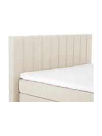 Letto Boxspring Premium Lacey, Materasso: a molle insacchettate a 7, Piedini: legno di faggio massiccio, Beige, 200 x 200