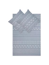 Pościel z bawełny z efektem sprania Kohana, Szary, ecru, 240 x 220 cm