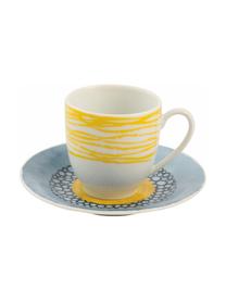 Set tazze da espresso Marea 12 pz, Porcellana, Blu, bianco, giallo, Ø 6 x Alt. 6 cm