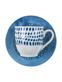 Espressotassen Marea mit bunten Designs, 12er-Set, Porzellan, Blau, Weiss, Gelb, Ø 6 x H 6 cm
