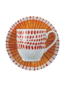 Espressotassen Marea mit bunten Designs, 12er-Set, Porzellan, Blau, Weiß, Gelb, Ø 6 x H 6 cm