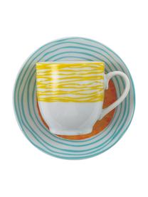 Set tazze da espresso Marea 12 pz, Porcellana, Blu, bianco, giallo, Ø 6 x Alt. 6 cm