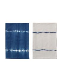 Baumwoll-Geschirrtücher Alston im Batiklook, 2er-Set, Baumwolle, Blau, 45 x 70 cm