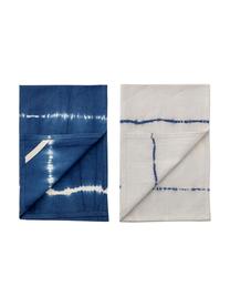 Set 2 strofinacci in cotone look batik Alston, Cotone, Blu, Larg. 45 x Lung. 70 cm