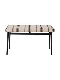 Banc rembourré noir / blanc Flavia, Noir, blanc, larg. 80 x haut. 40 cm