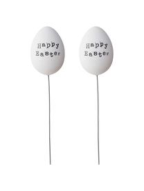 Set uova decorative Happy, 2 pz., Materiale sintetico, Nero, bianco, Ø 5 x A 22 cm