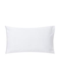 Fundas de almohada de satén con bordado Maresa, 2 uds., 50 x 80 cm, Blanco, gris, An 50 x L 80 cm