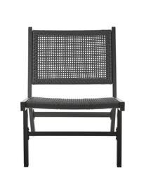 Sillón para exterior en aspecto madera Palina, Estructura: metal con pintura en polv, Asiento: malla de plástico, Negro, An 57 x F 78 cm