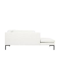 Hoekbank Emma met metalen poten, Bekleding: polyester, Frame: massief grenenhout, FSC-g, Poten: gepoedercoat metaal, Geweven stof gebroken wit, B 302 x D 220 cm, hoekdeel links