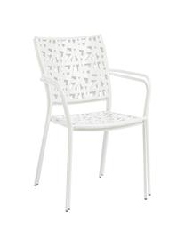 Silla para exterior de metal apilable Kelsie, Metal con pintura en polvo, Blanco, An 54 x F 55 cm