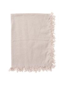 Katoenen placemats Nalia met franjes in beige, 2 stuks, Katoen, Beige, B 50 x L 40 cm