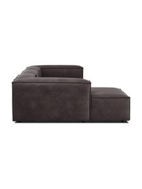 Sofá rinconera modular de cuero reciclado Lennon, Tapizado: cuero reciclado (70% cuer, Estructura: madera maciza, madera con, Patas: plástico, Cuero gris pardo, An 327 x F 180 cm, chaise longue izquierda