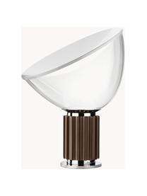 Lampa stołowa LED z funkcją przyciemniania Taccia, Stelaż: tworzywo sztuczne, metal , Biały, ciemny brązowy, Ø 50 x 65 cm