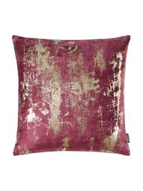 Sametový povlak na polštář s třpytivým vintage vzorem Shiny, Vínově červená