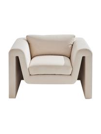 Fauteuil lounge en velours Mika, Velours beige, larg. 105 x prof. 88 cm