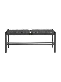 Banc bois noir avec cannage Ellan, Noir, larg. 110 x haut. 45 cm