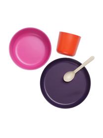 Ensemble petit-déjeuner enfant Ume, 4 élém., Violet, rose, rouge, blanc crème