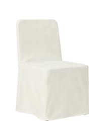 Gestoffeerde stoel Russell met bekleding in crèmewit, Poten: essenhout, Frame: metaal, Wit, B 47 x H 86 cm