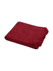 Weiches Chenille-Plaid Chila mit Fransen, 100% Polyester, Rot, 125 x 150 cm