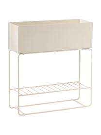 Macetero grande con estante Azalea, Metal recubierto, Beige, An 60 x Al 66 cm