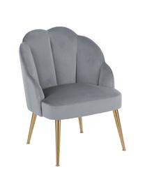 Fluwelen cocktailfauteuil Helle, Bekleding: fluweel (polyester), Poten: gepoedercoat metaal, Fluweel grijs, B 65 x D 65 cm