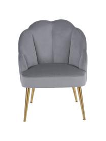 Fluwelen cocktailfauteuil Helle, Bekleding: fluweel (polyester), Poten: gepoedercoat metaal, Fluweel grijs, B 65 x D 65 cm